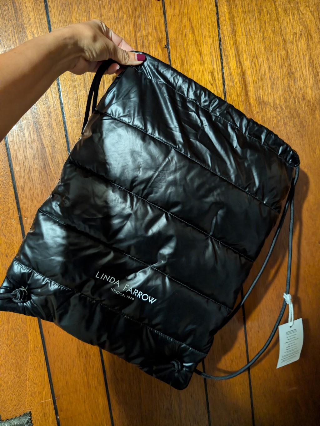 Linda Farrow Black Puffer Drawstring Men's Bag — image 2 of 3